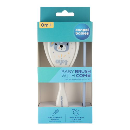 Canpol babies Baba kefe és fésű CUTE ANIMALS kék