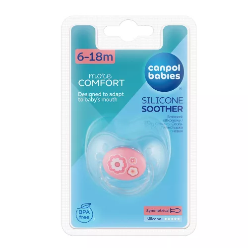 Canpol babies Szilikon szimmetrikus cumi, 6-18hó, NEWBORN BABY - pink
