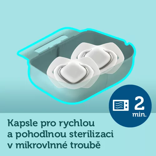 Canpol babies Sötétben világító, szimmetrikus szilikoncumi-készlet, Light touch, 0-6hó, SLEEPY KOALA, 2 db