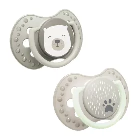   LOVI Világító Dinamikus nyugtató cumi BUDDY BEAR 0-6hó 2db