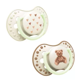   LOVI világító dinamikus szilikon cumi TEDDY LOVE 6-18 hó 2 db