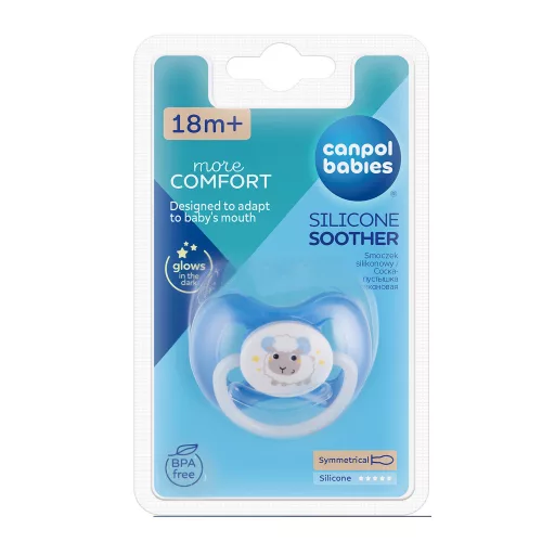 Canpol babies Szilikon szimmetrikus cumi, 18hó+, BUNNY&COMPANY - kék