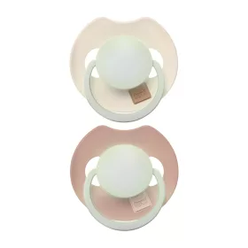   LOVI Világító dinamikus szilikon cumi PRIME 6-18hó 2db - Ivory/Blush