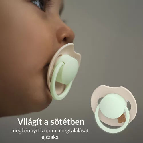 LOVI Világító dinamikus szilikon cumi PRIME 6-18hó 2db - Ivory/Blush