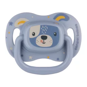   Canpol babies Szimmetrikus szilikon cumi, 0-6hó, 1db, CUTE ANIMALS - kék