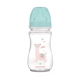   Canpol babies Anti-kólikás cumisüveg, EasyStart, EXOTIC ANIMALS, 240 ml - zöld