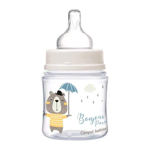 Canpol babies Anti-kólikás cumisüveg, EasyStart, 120 ml, BONJOUR PARIS - kék