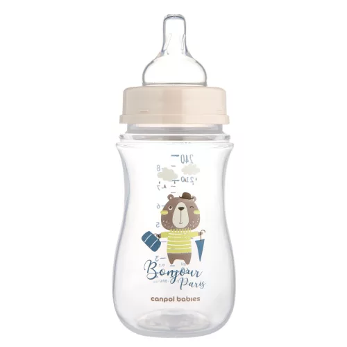Canpol babies Anti-kólikás cumisüveg, 240 ml, Easy Start BONJOUR PARIS - kék