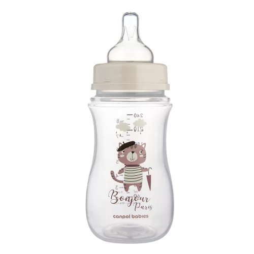 Canpol babies Anti-kólikás cumisüveg, 240 ml, Easy Start, BONJOUR PARIS - pink