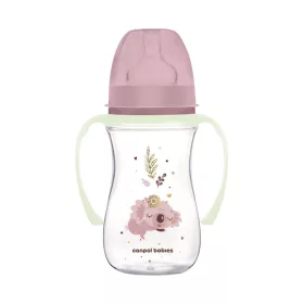   Canpol babies Anti-kólikás cumisüveg, világító fogantyúval, EasyStart, SLEEPY KOALA, 240 ml - pink