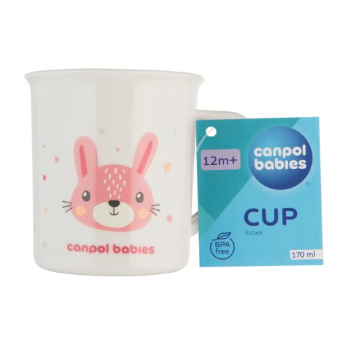 Canpol babies Műanyag bögre, 170ml, CUTE ANIMALS, nyuszi