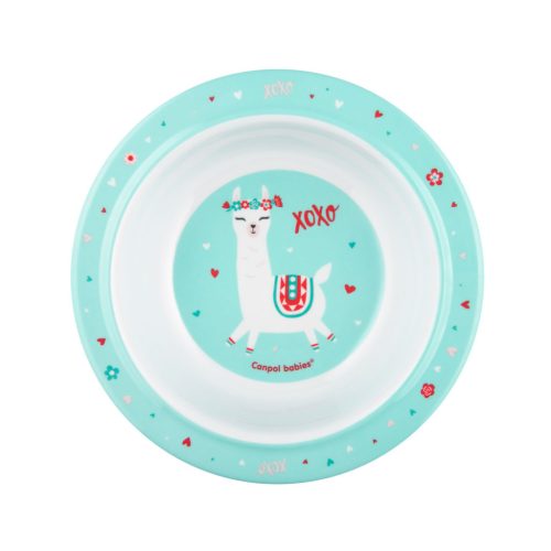 Canpol babies Melamine tál tapadókoronggal, 270ml, EXOTIC ANIMALS - türkiz