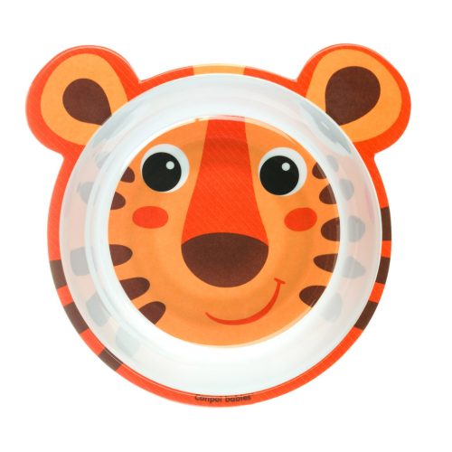 Canpol babies Csúszásgátló tál, melamin, 490ml, HELLO LITTLE - narancs