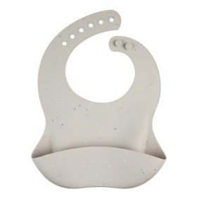 Canpol babies Szilikon előke zsebbel, DOTS - szürke