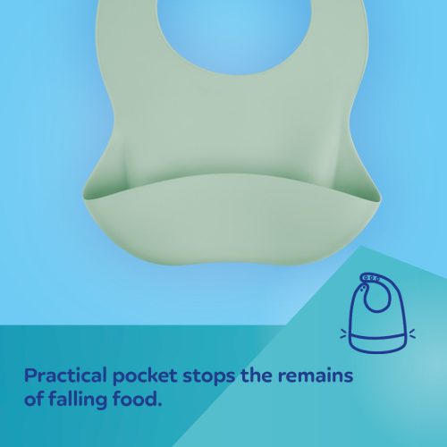 Canpol babies Szilikon előke zsebbel - krémszín