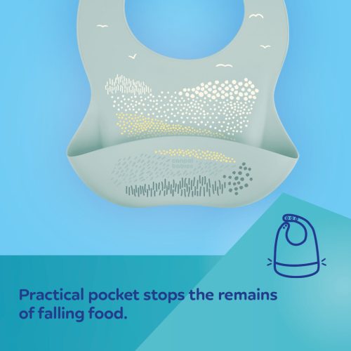 Canpol babies Szilikon előke zsebbel - zöld