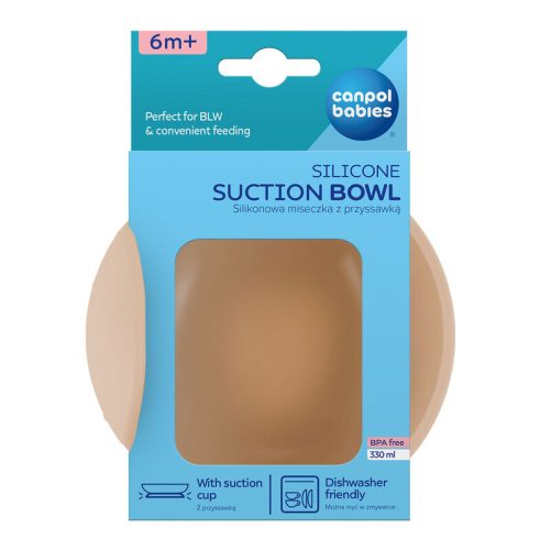 Canpol babies Szilikon tál tapadókorongal, 330ml, krémszín
