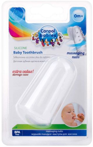 Canpol babies Szilikon fogkefe ínyre és fogakra, tokkal