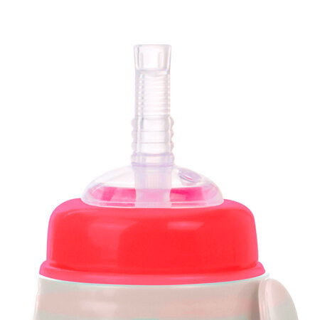 Canpol babies Cseppmentes sport itatópohár, szilikon szívószállal, 350 ml, HELLO LITTLE - piros