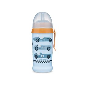   Canpol babies Sport itatópohár, cseppmentes szilikon szívószállal, 350 ml, RACING - világoskék