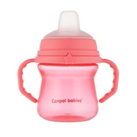   Canpol babies Itatópohár szilikonos ivócsőrrel, FirstCup, 150 ml, rózsaszín