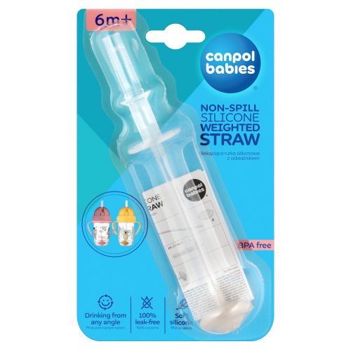 Canpol babies Pót súlyozott szívószál, 56/606 és 56/607 poharakhoz, 1db, szürke