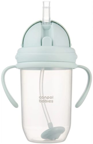 Canpol babies Súlyozott szívószálas itatópohár, 270ml, menta