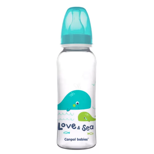 Canpol babies Keskeny nyakú cumisüveg, 250 ml, LOVE&SEA