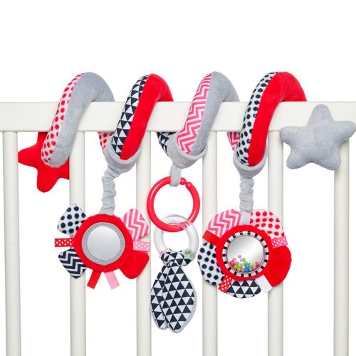 Canpol babies Spirál játék a babakocsira/gyermekágyra - ZigZag piros