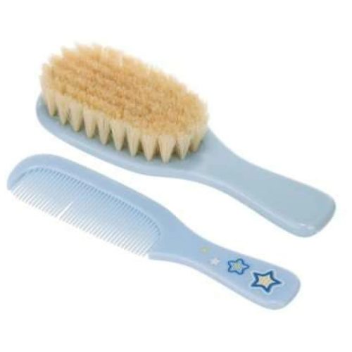 Canpol babies Baba hajkefe és fésű, puha természetes sörtékkel, NEWBORN BABY - kék