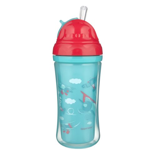 Canpol babies Sport pohár szilikon flip-top szívószállal, 260 ml, repülők