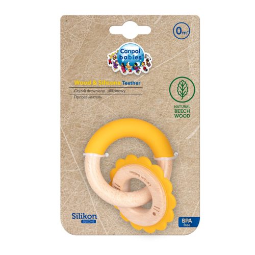 Canpol babies Fa és szilikon rágóka - LION