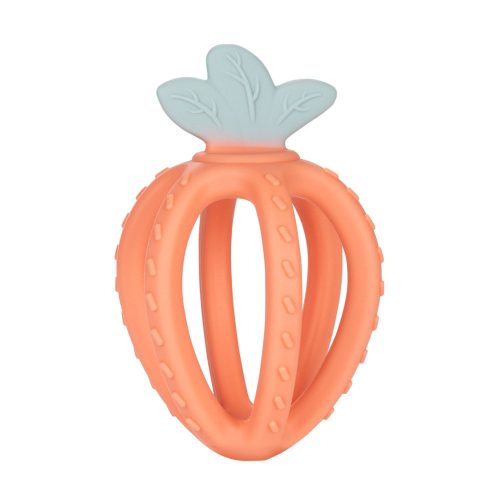 Canpol babies 3D szenzorikus szilikon rágóka, STRAWBERRY - narancs