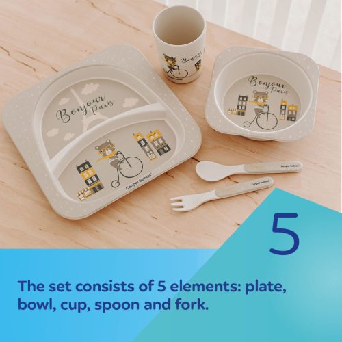 Canpol babies Ebédszett, 5db, BONJOUR PARIS - bézs