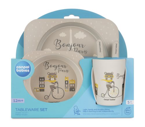 Canpol babies Ebédszett, 5db, BONJOUR PARIS - bézs