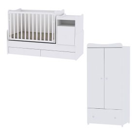   Lorelli Trend PLUS kombi ágy 70x165 + Exclusive szekrény - White