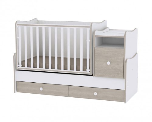 Lorelli Trend PLUS kombi ágy 70x165 + Exclusive szekrény - White & Amber