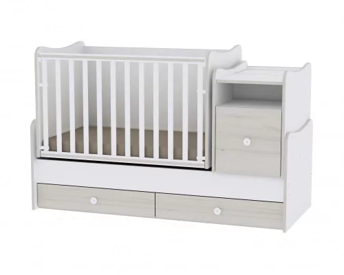 Lorelli Trend PLUS kombi ágy 70x165 + Exclusive szekrény - White & Light Oak