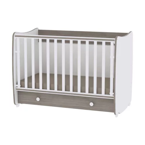 Lorelli Dream kiságy70x140 + Cupboard pelenkázó komód - White & Coffee