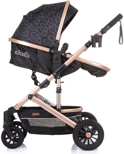 Chipolino Estelle babakocsi mózessé alakítható sport résszel + autóshordozó 0-13kg - Ebony
