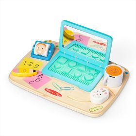   Melissa & Doug bébijáték, Fa asztali laptop kiegészítőkkel