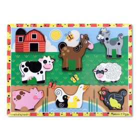   Melissa & Doug Fa készségfejlestő játék, könnyen megfogható puzzle