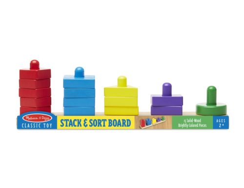 Melissa & Doug Fa készségfejlestő játék, formarendező toronyépítő