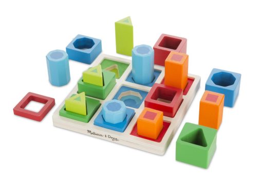 Melissa & Doug fa készségfejlesztő játék, 3d formaegyeztető
