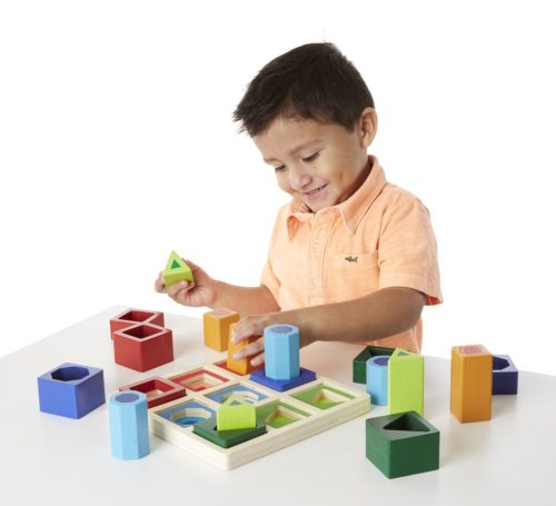 Melissa & Doug fa készségfejlesztő játék, 3d formaegyeztető