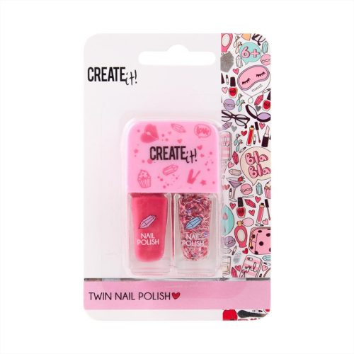 Canenco Create It! Körömlakkok, 2 db-os - rózsaszín és glitter
