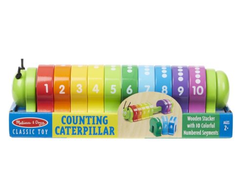 Melissa & Doug Fa készségfejlestő játék, színes számtanuló hernyó