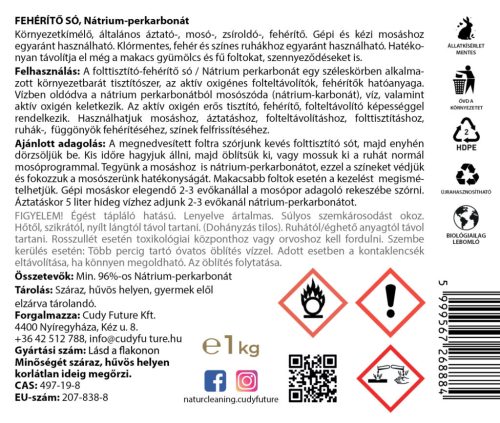 NaturCleaning Fehérítő só (Nátrium-perkarbonát) 1 kg