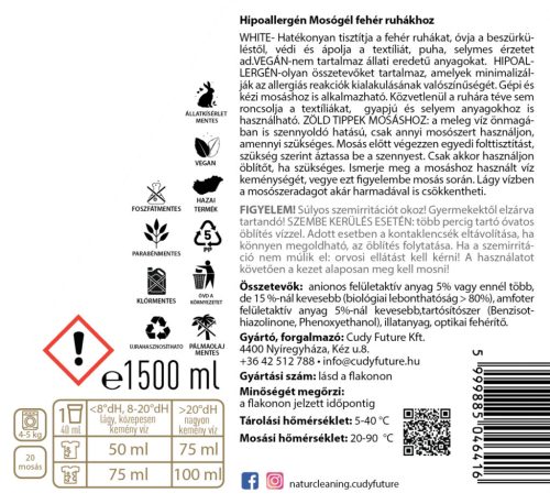 NaturCleaning White hipoallergén mosógél 1,5 liter