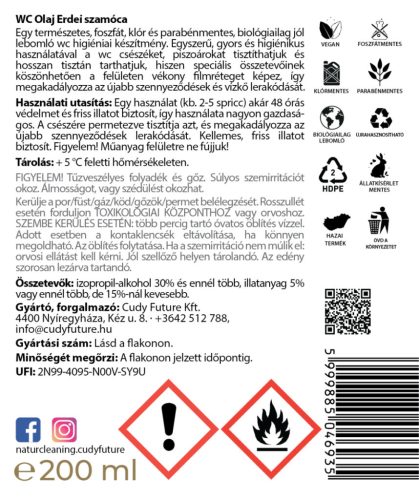 NaturCleaning WC olaj 200 ml - erdei szamóca